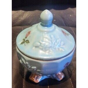 Vintage House Of Fuller Genuine Porcelian Rose Candy Dish with Lid